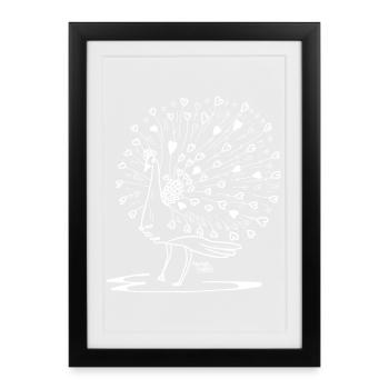 Peacock - Love for animals: art collection - Framed poster (27 × 37 cm) - black - Front