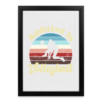 Volley-ball - Affiche encadrée (27 × 37 cm) - noir - Devant