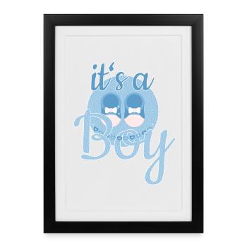 Cadeau Bébé Garçon - Affiche encadrée (27 × 37 cm) - noir - Devant