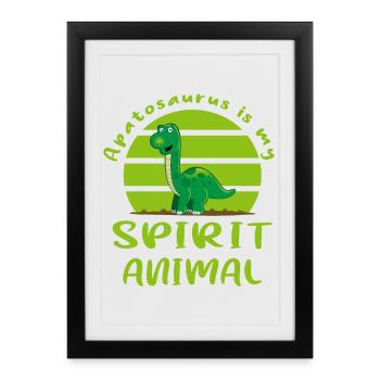 Apatosaurus - Framed poster (27 × 37 cm) - black - Front