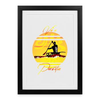 VA'A PORINETIA - Affiche encadrée (27 × 37 cm) - noir - Devant