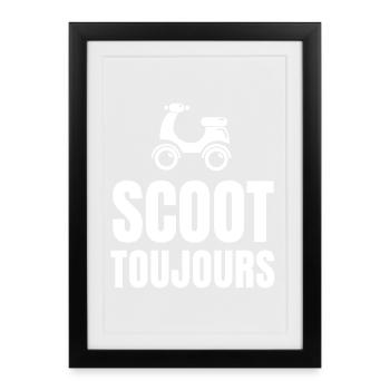 scooter, faire du scooter - Affiche encadrée (27 × 37 cm) - noir - Devant