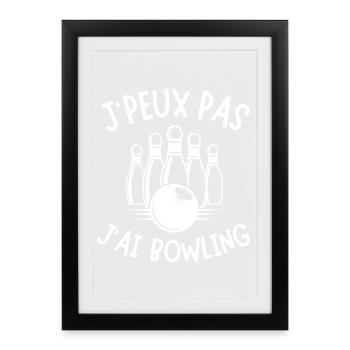 bowling, fan de bowling, joueur de bowling - Affiche encadrée (27 × 37 cm) - noir - Devant