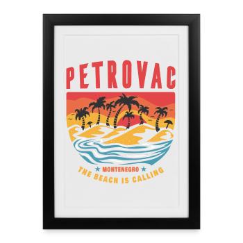 Conception de la plage de Petrovac Montenegro - Affiche encadrée (27 × 37 cm) - noir - Devant