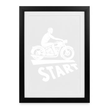 moto, fan de moto, je suis motard - Affiche encadrée (27 × 37 cm) - noir - Devant