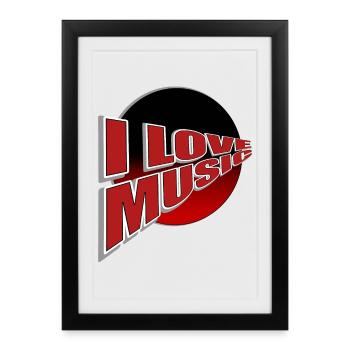 J’adore la musique - et vous? - Affiche encadrée (27 × 37 cm) - noir - Devant