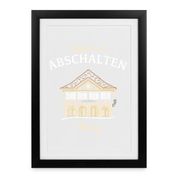 Fribourg, Münsterplatz, Alte Wache - Affiche encadrée (27 × 37 cm) - noir - Devant
