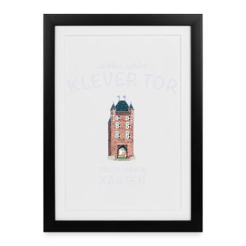 Xanten, Klever Tor, Sehenswürdigkeit - Gerahmtes Poster (27 × 37 cm) - Schwarz - Vorne