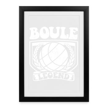 Joueur de pétanque Boule Boule pour Bouler Pétanque Boule - Affiche encadrée (27 × 37 cm) - noir - Devant