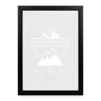 Team Mountain Bergabenteuer - Gerahmtes Poster (27 × 37 cm) - Schwarz - Vorne