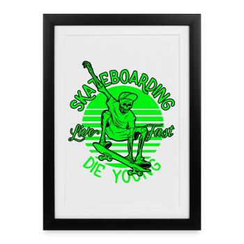 skate, skateboard, skateboarding - Affiche encadrée (27 × 37 cm) - noir - Devant