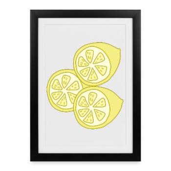 Citrons - Affiche encadrée (27 × 37 cm) - noir - Devant