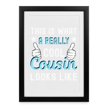 Cousin Cousine - Affiche encadrée (27 × 37 cm) - noir - Devant