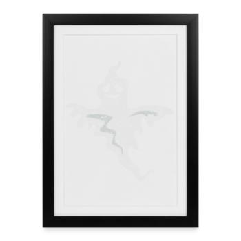 Geist Halloween - Gerahmtes Poster (27 × 37 cm) - Schwarz - Vorne