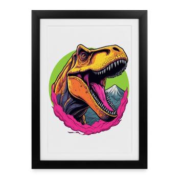 Tyrannosaure Rex - Affiche encadrée (27 × 37 cm) - noir - Devant