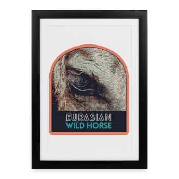 Œil de cheval en gros plan – Art expressif - Affiche encadrée (27 × 37 cm) - noir - Devant