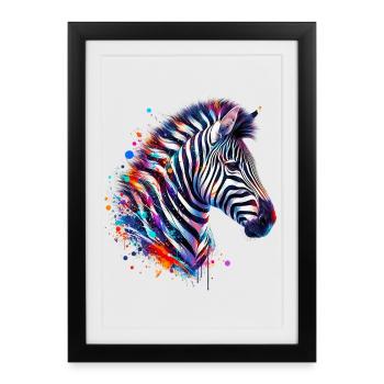 Zebra - Framed poster (27 × 37 cm) - black - Front