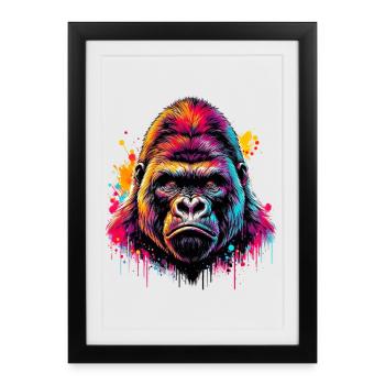 Gorille - Affiche encadrée (27 × 37 cm) - noir - Devant