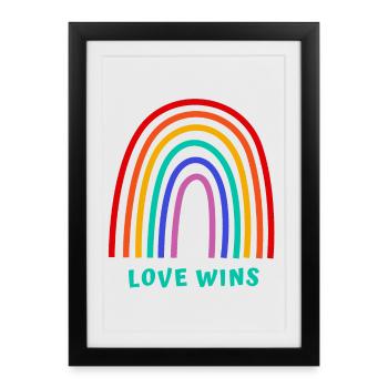 L’amour gagne - Affiche encadrée (27 × 37 cm) - noir - Devant