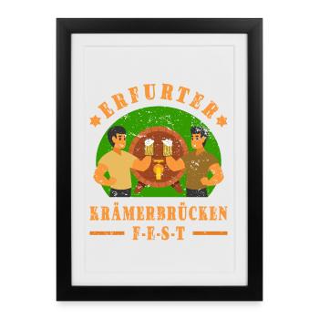 Krämerbrückenfest Erfurt - Framed poster (27 × 37 cm) - black - Front