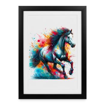 Cheval - Affiche encadrée (27 × 37 cm) - noir - Devant