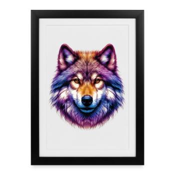 Loup - Affiche encadrée (27 × 37 cm) - noir - Devant