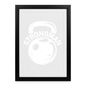 kettlebell strongman Fitness Gewichte Symbol icon - Gerahmtes Poster (27 × 37 cm) - Schwarz - Vorne