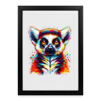 Lémurien - Affiche encadrée (27 × 37 cm) - noir - Devant