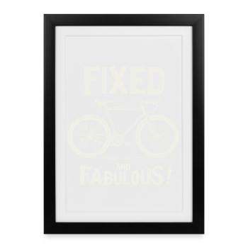 Fixies Fan, Urban Bicycle City Style bike design - Framed poster (27 × 37 cm) - black - Front