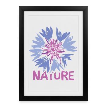 Fleurs Nature Design - Illustration de fleurs sauvages - Affiche encadrée (27 × 37 cm) - noir - Devant