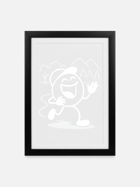 Ribbo läuft lachend durch den Tag - Gerahmtes Poster (27 × 37 cm) - Schwarz