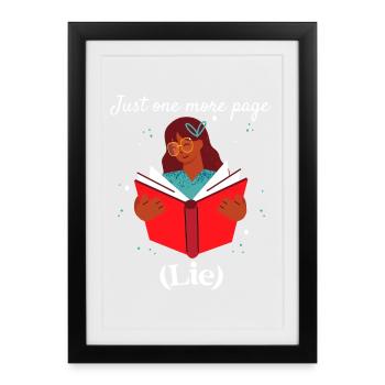 Perdu dans un livre - Affiche encadrée (27 × 37 cm) - noir - Devant