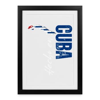Fabriqué à Cuba, design vertical - Affiche encadrée (27 × 37 cm) - noir - Devant