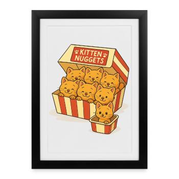 Cat capsules with cute faces - Framed poster (27 × 37 cm) - black - Front