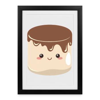 Kawaii Chocolate Marshmallow  - Framed poster (27 × 37 cm) - black - Front