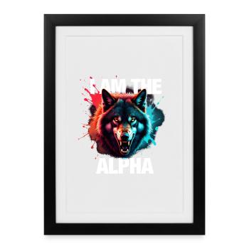 Je suis le loup alpha - Affiche encadrée (27 × 37 cm) - noir - Devant