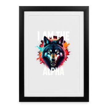 Je suis le loup alpha - Affiche encadrée (27 × 37 cm) - noir - Devant