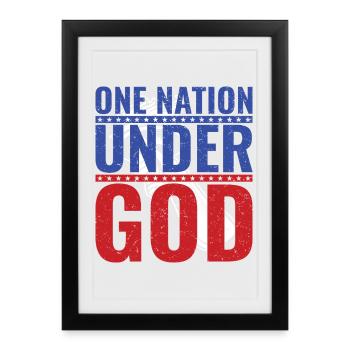 Patriotic design with US flag and hand - Framed poster (27 × 37 cm) - black - Front