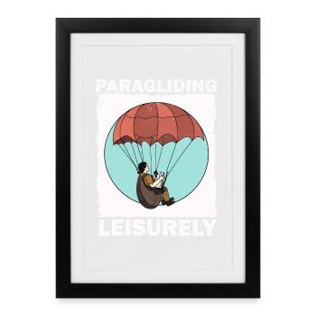Parapente Relaxation Design - Affiche encadrée (27 × 37 cm) - noir - Devant