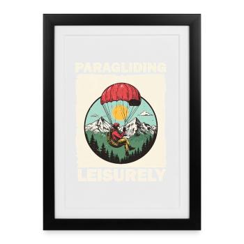 Panneau de promotion de l'aventure en parapente - Affiche encadrée (27 × 37 cm) - noir - Devant
