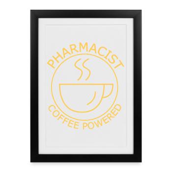 Pharmacien Café Alimenté - Affiche encadrée (27 × 37 cm) - noir - Devant