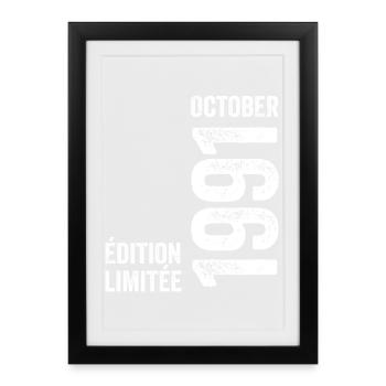 Légendes Octobre 1991 Millésime Octobre 1991 Rétro - Affiche encadrée (27 × 37 cm) - noir - Devant