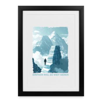 Paper steps to the summit - Framed poster (27 × 37 cm) - black - Front