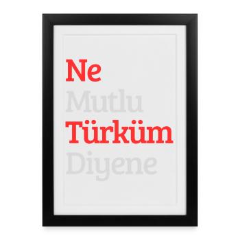 Design de la dinde - Affiche encadrée (27 × 37 cm) - noir - Devant