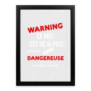Humor man couple woman jealous valentine's day - Framed poster (27 × 37 cm) - black - Front