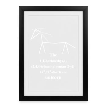 Unicorn - Nerd IUPAC Nomenclature - Chemistry - black - Framed poster (27 × 37 cm) - black - Front