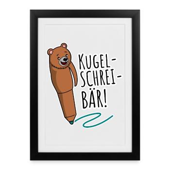 Bullet Scream Bear! Category stupidest jokes but hey - Framed poster (27 × 37 cm) - black - Front