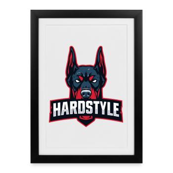 Doberman Head – HARDSTYLE - Framed poster (27 × 37 cm) - black - Front