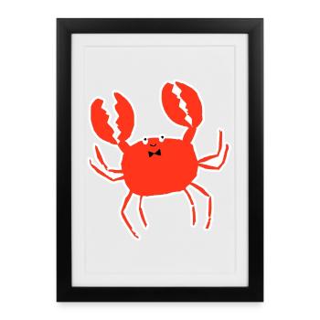 Crab – Summer, Beach & Sea Motif for Holidays - Framed poster (27 × 37 cm) - black - Front