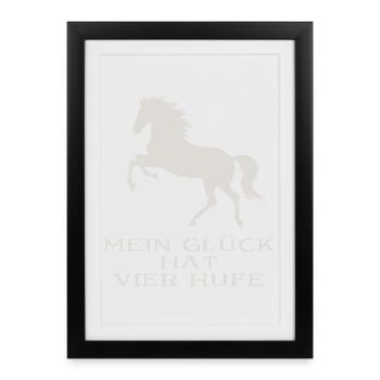 Mon bonheur a quatre sabots - Affiche encadrée (27 × 37 cm) - noir - Devant